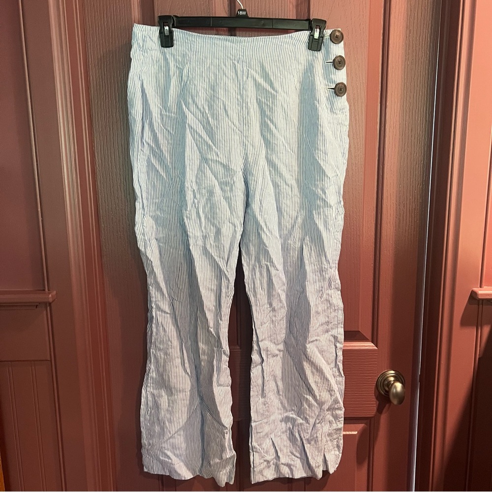 Boden Light Blue Striped Women's Trousers